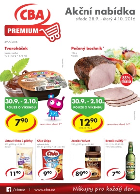 aktuální leták CBA 28.9.2016-4.10.2016