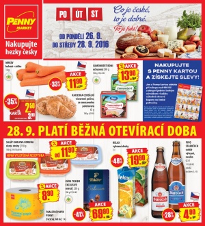 aktuální leták Penny Market 26.9.2016-28.9.2016