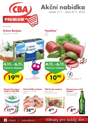 aktuální leták CBA 2.11.2016-8.11.2016