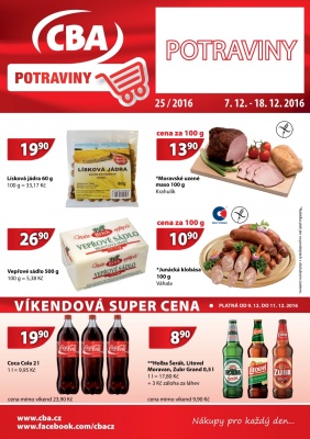 aktuální leták CBA 7.12.2016-18.12.2016
