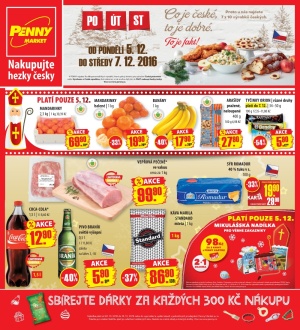 aktuální leták Penny Market 5.12.2016-7.12.2016