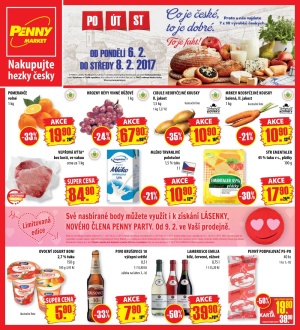 aktuální leták Penny Market 6.2.2017-8.2.2017