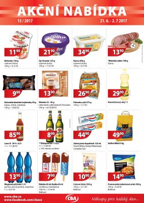aktuální leták CBA 21.6.2017-2.7.2017