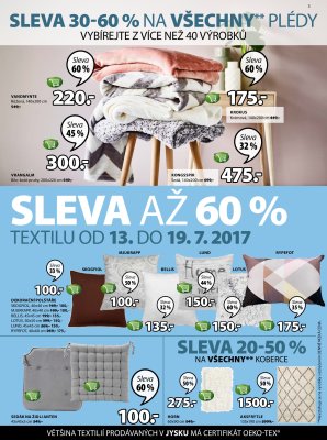 aktuální leták Jysk 13.7.2017-26.7.2017