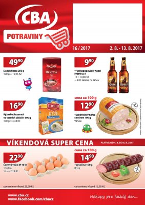 aktuální leták CBA 2.8.2017-13.8.2017