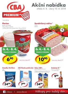 aktuální leták CBA 4.4.2018-10.4.2018