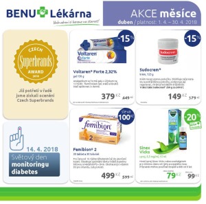 aktuální leták BENU Lékárna 1.4.2018-30.4.2018
