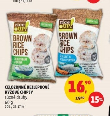 CELOZRNNÉ BEZLEPKOVÉ RÝŽOVÉ CHIPSY různé druhy 60 g