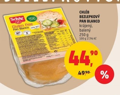 CHLÉB BEZLEPKOVÝ PAN BLANCO