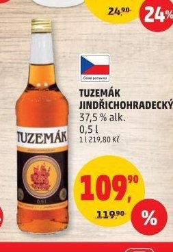 TUZEMÁK JINDŘICHOHRADECKÝ 37,5 % alk. 0,5 l