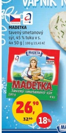 Madetka tavený smetanový sýr
