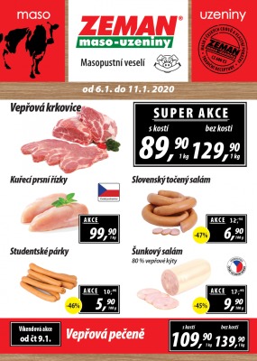 aktuální leták ZEMAN maso - uzeniny 6.1.2020-11.1.2020
