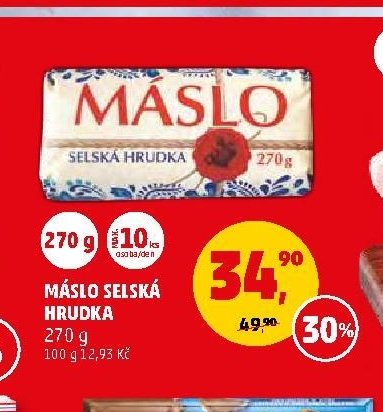 Máslo Selská hrudka 270 g