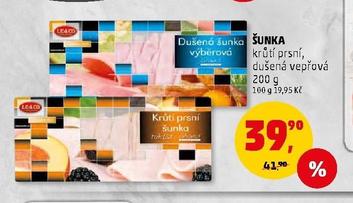 ŠUNKA krůtí prsní, dušená vepřová 200 g