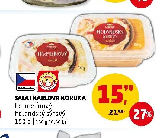SALÁT KARLOVA KORUNA hermelínový, holandský sýrový