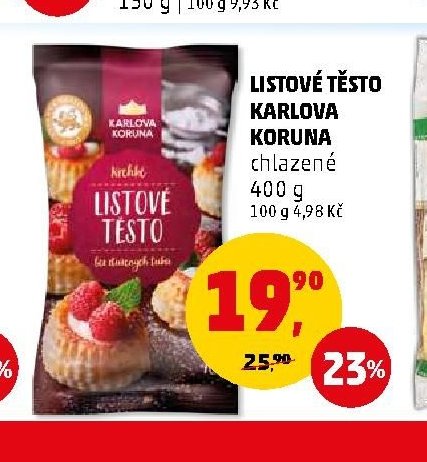 LISTOVÉ TĚSTO KARLOVA KORUNA
