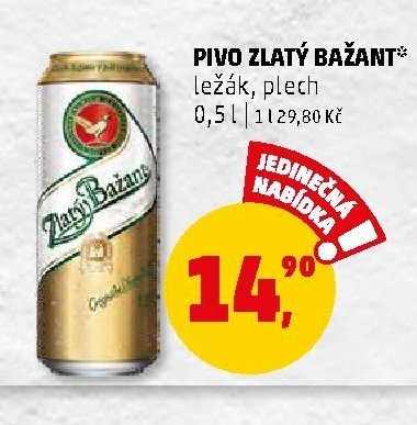 Pivo Zlatý Bažant plech