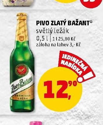 Pivo Zlatý Bažant láhev