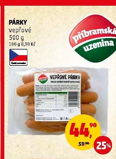 PÁRKY vepřové 500 g