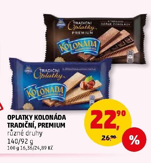 OPLATKY KOLONÁDA TRADIČNÍ, PREMIUM