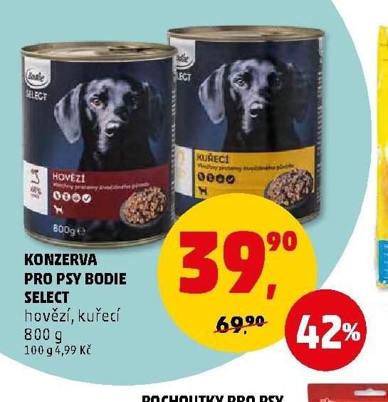 KONZERVA PRO PSY BODIE SELECT hovězí, kuřecí 800 g