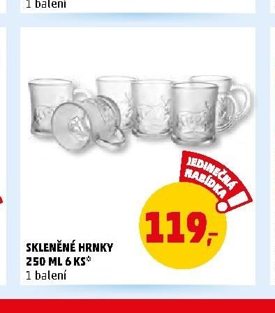 SKLENĚNÉ HRNKY 250 ML 6 KS