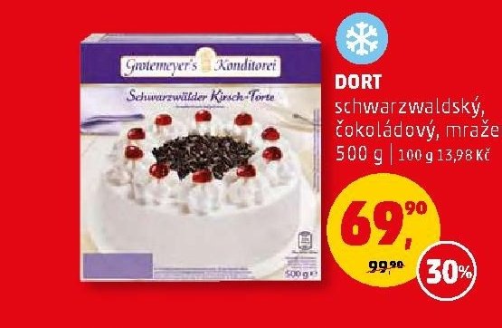 DORT schwarzwaldský, čokoládový, mražený