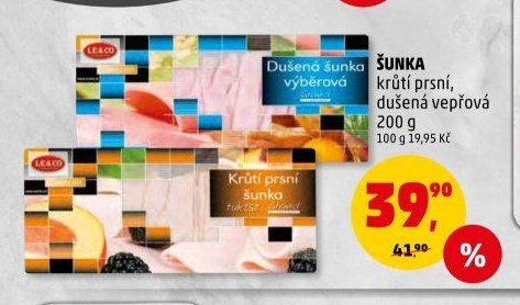 ŠUNKA krůtí prsní, dušená vepřová