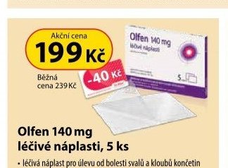 Olfen 140 mg léčivé náplasti, 5 ks