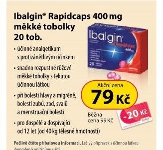 Ibalgin Rapidcaps 400 mg měkké tobolky 20 tbl.