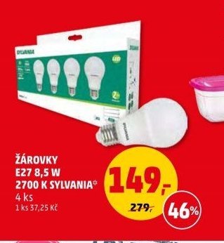ŽÁROVKY E27 8,5 W 2700 K SYLVANIA 4 ks