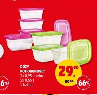 DÓZY POTRAVINOVÉ 3x 0,95 l nebo 5x 0,55 l