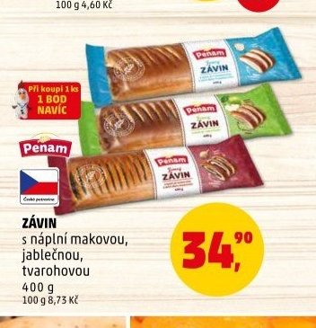 ZÁVIN s náplní makovou, jablečnou, tvarohovou