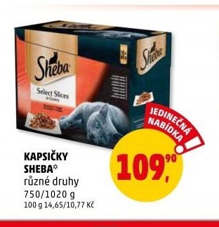 KAPSIČKY SHEBA různé druhy 750/1020 g