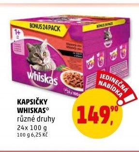 KAPSIČKY WHISKAS různé druhy 24x 100 g