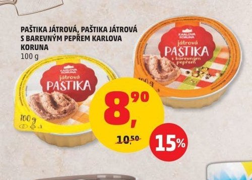 PAŠTIKA JÁTROVÁ, PAŠTIKA JÁTROVÁ S BAREVNÝM PEPŘEM KARLOVA KORUNA