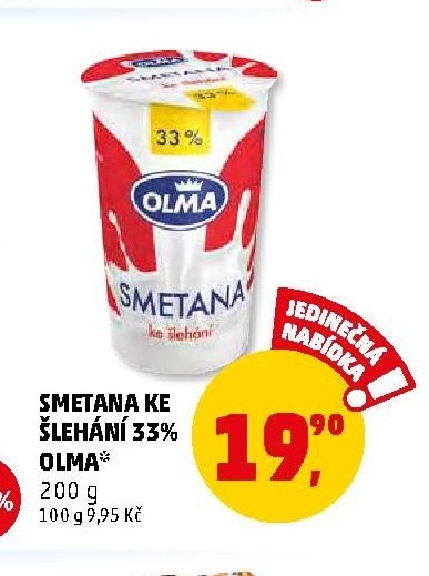 SMETANA KE ŠLEHÁNÍ 33% OLMA