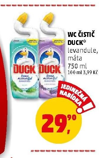 WC čistič Duck levandule, máta 750 ml