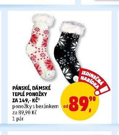 PÁNSKÉ, DÁMSKÉ TEPLÉ PONOŽKY