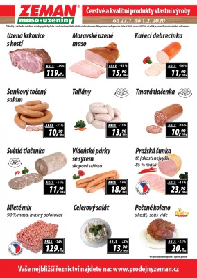 aktuální leták ZEMAN maso - uzeniny 27.1.2020-1.2.2020