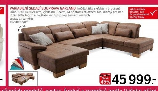 VARIABILNÍ SEDACÍ SOUPRAVA GARLAND