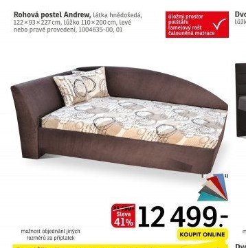 Rohová postel Andrew