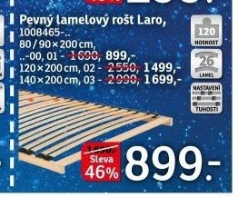 Pevný lamelový rošt Laro, 1008465-- 80x200 cm, 120x200 cm, 140x200 cm