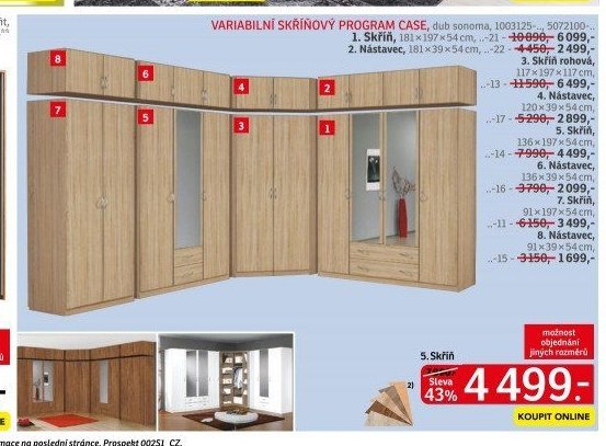 Variabilní skříňový program Case