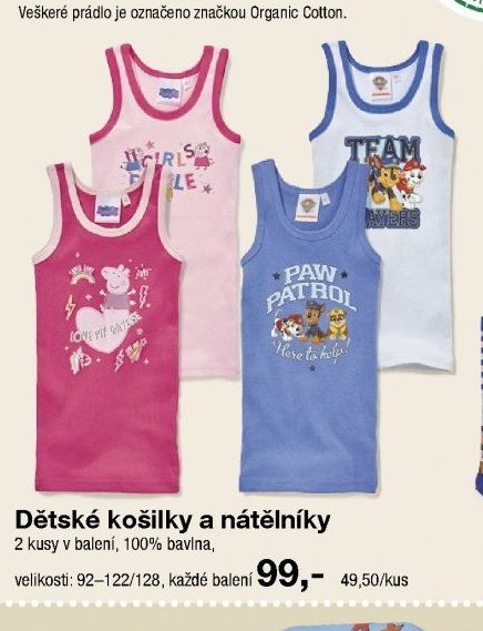 Dětské košilky a nátělníky