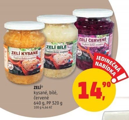 Zelí kysané, bílé, červené