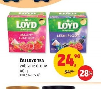 Čaj Loyd tea vybrané druhy