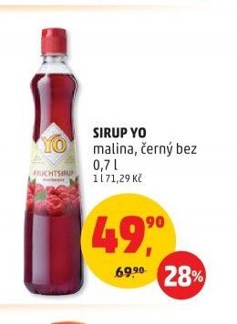 Sirup Yo malina, černý bez