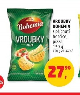 Vroubky Bohemia s příchutí hořčice, pizza