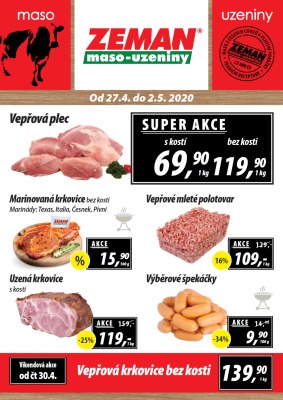 aktuální leták ZEMAN maso - uzeniny 27.4.2020-2.5.2020